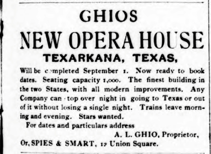 Ghio's New Opera House article
