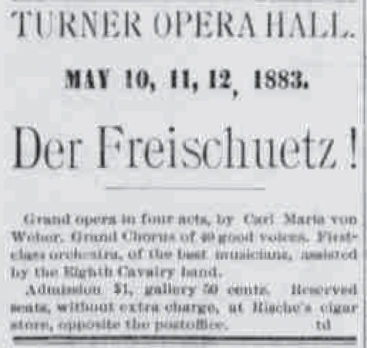 Turner Opera Hall advertisement