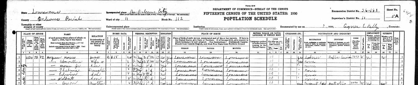 Wilbert Hogan 1930 census