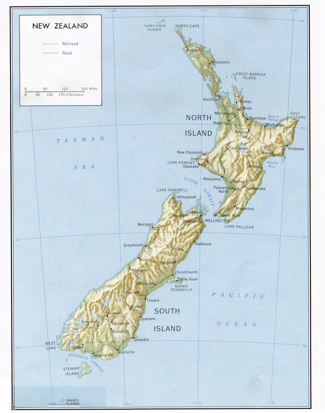 Map of New Zealand